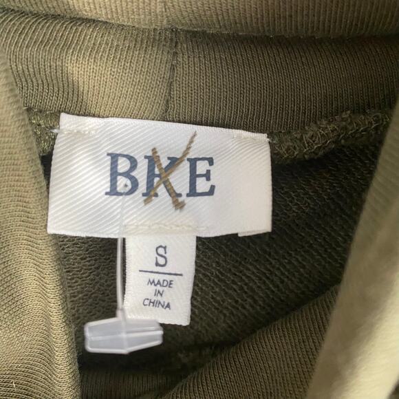 BKE Patchwork Sweater Women S Olive Green Cowl Neck Colorblock Dolman Sleeve - Picture 8 of 13